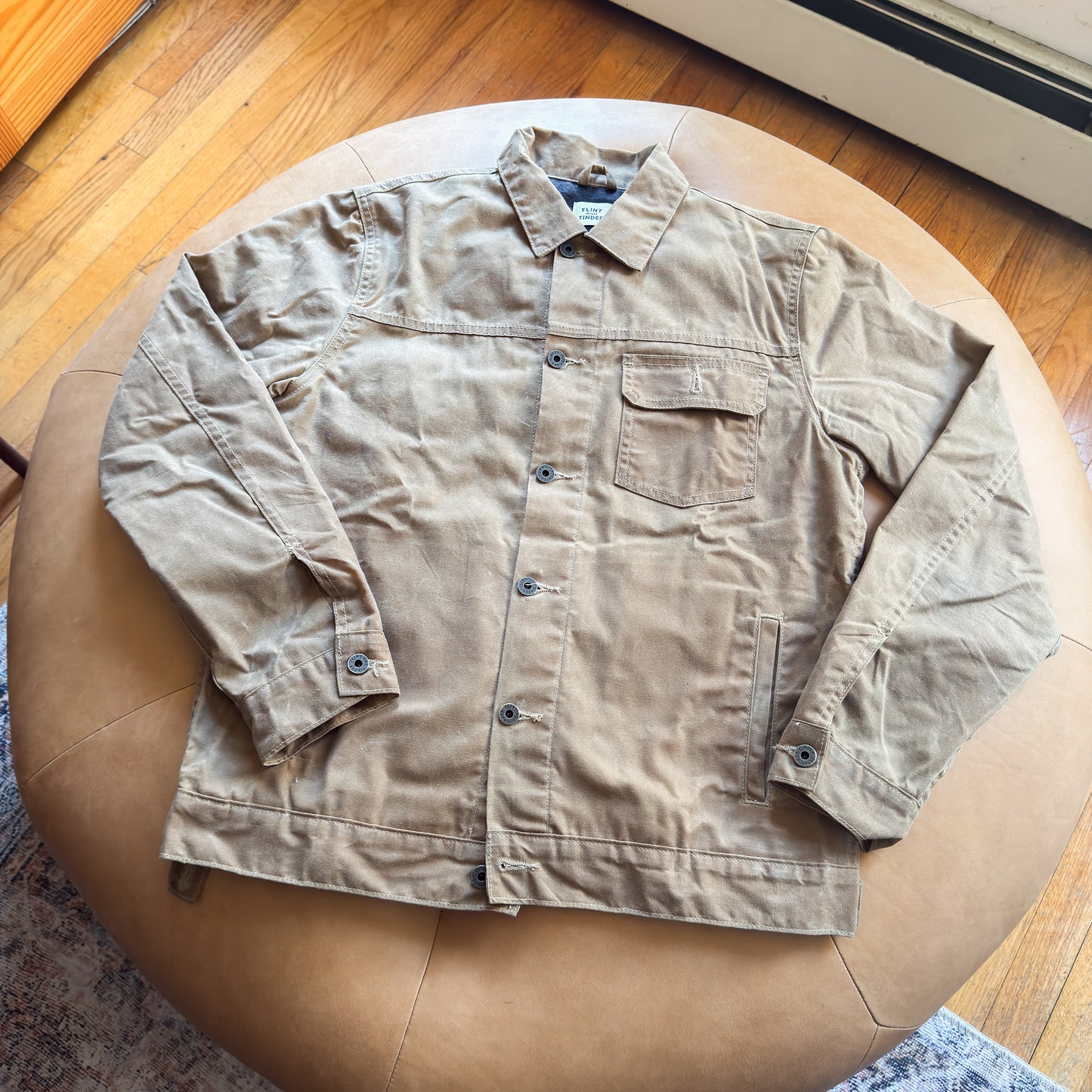 Flint & Tinder - Flannel Lined Waxed Trucker Jacket